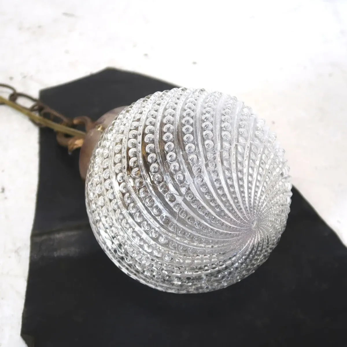 アンティーク クリアガラス ペンダントランプ