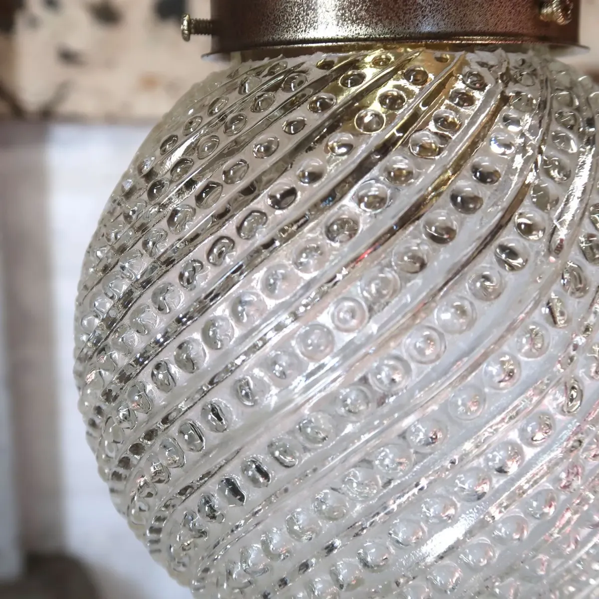 アンティーク クリアガラス ペンダントランプ