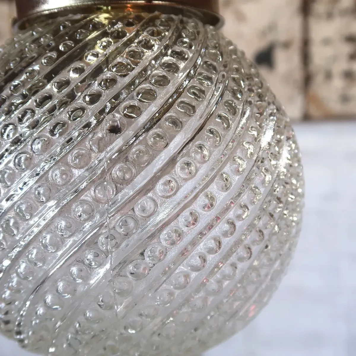 アンティーク クリアガラス ペンダントランプ