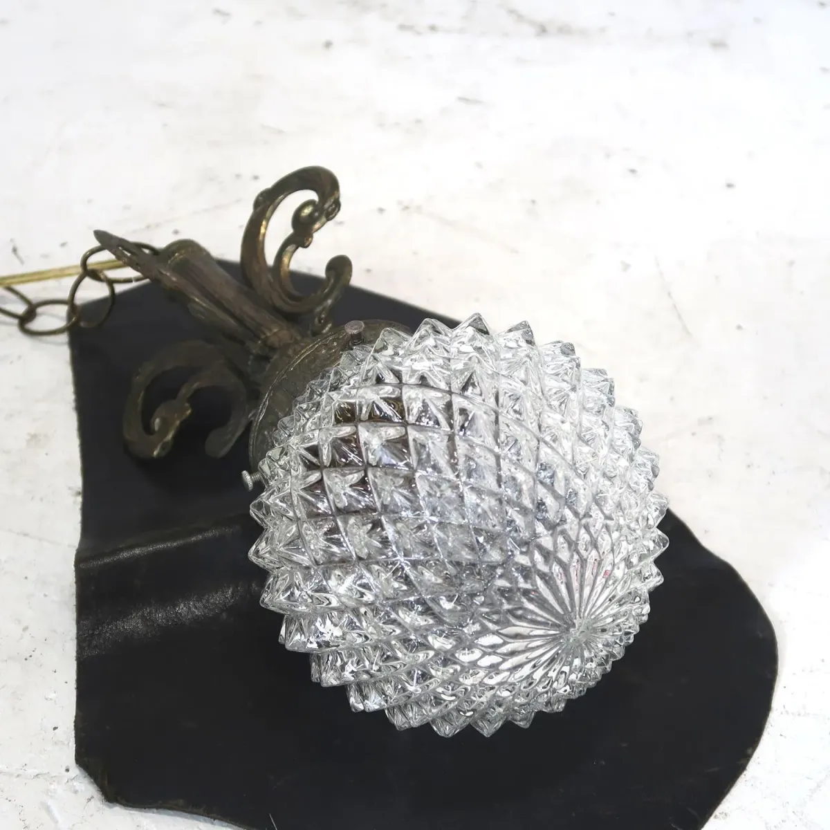 アンティーク カットガラスランプ クリアガラス