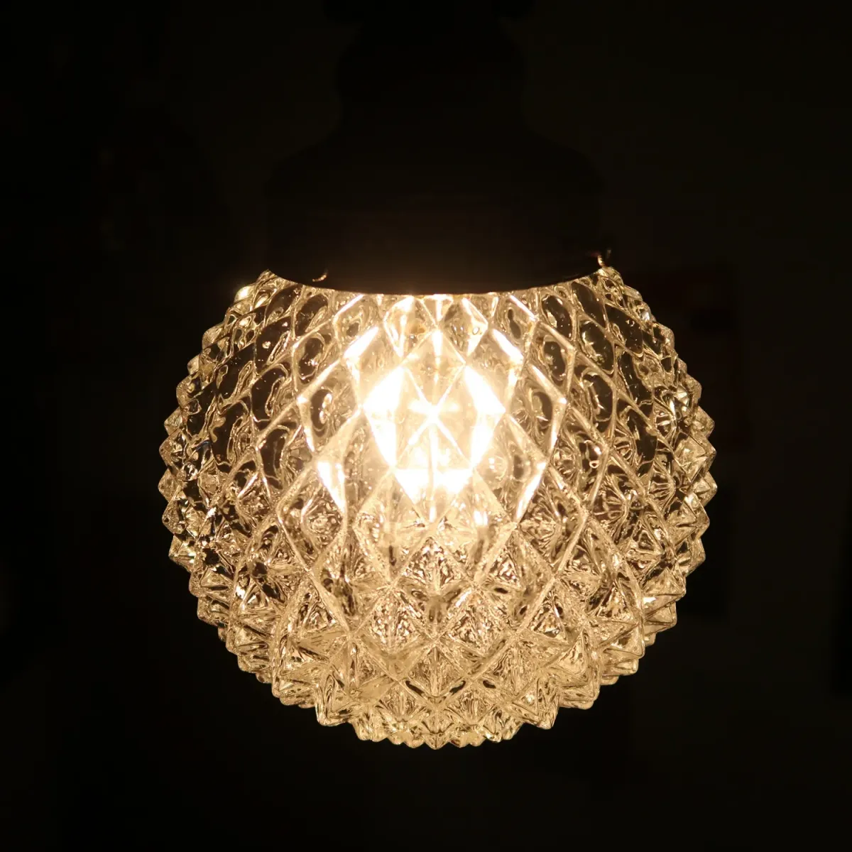 アンティーク カットガラスランプ クリアガラス