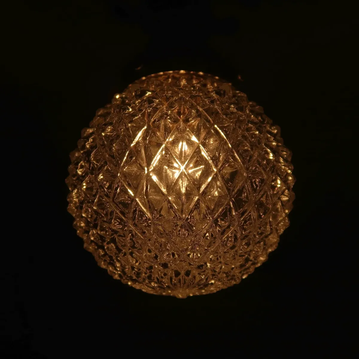 アンティーク カットガラスランプ クリアガラス