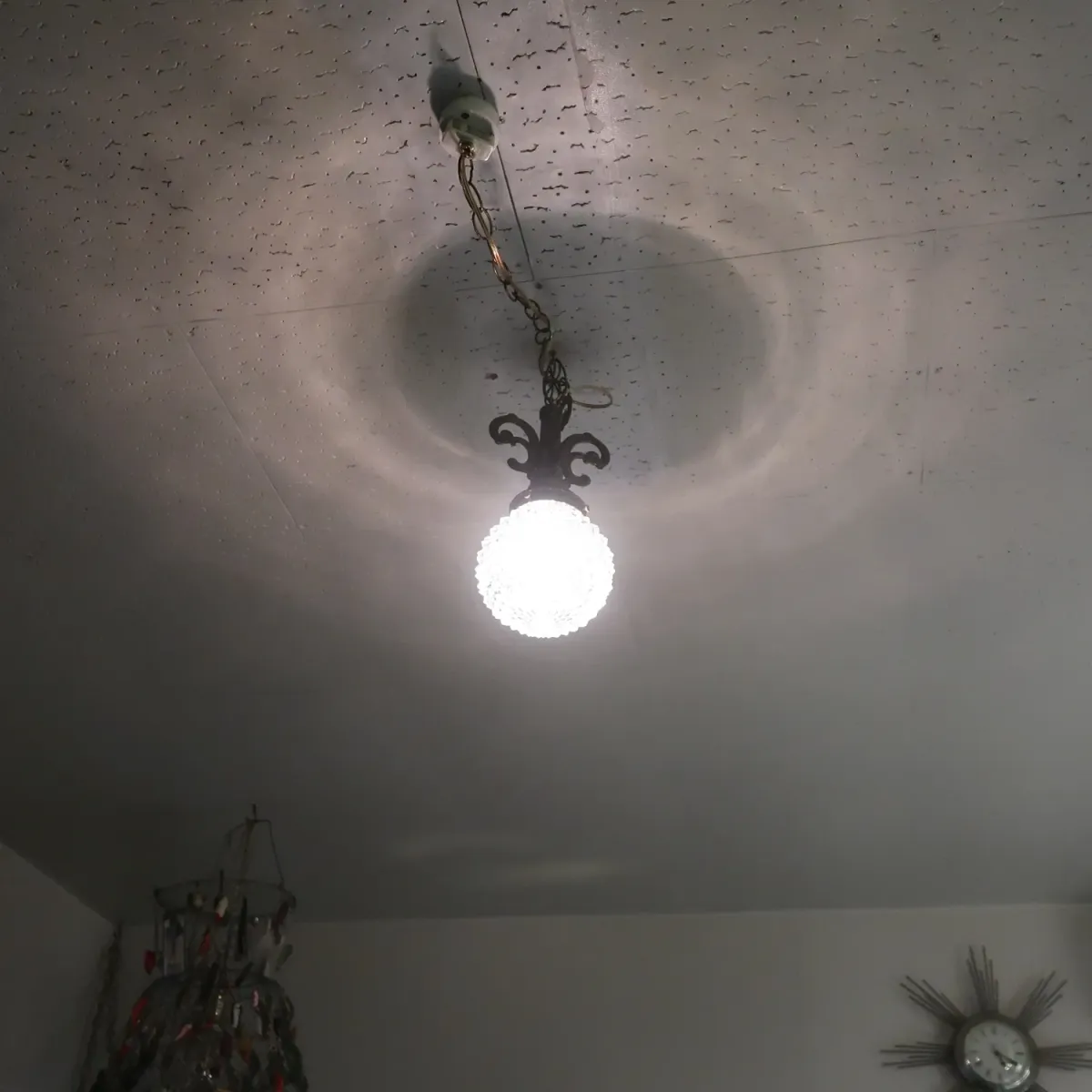 アンティーク カットガラスランプ クリアガラス