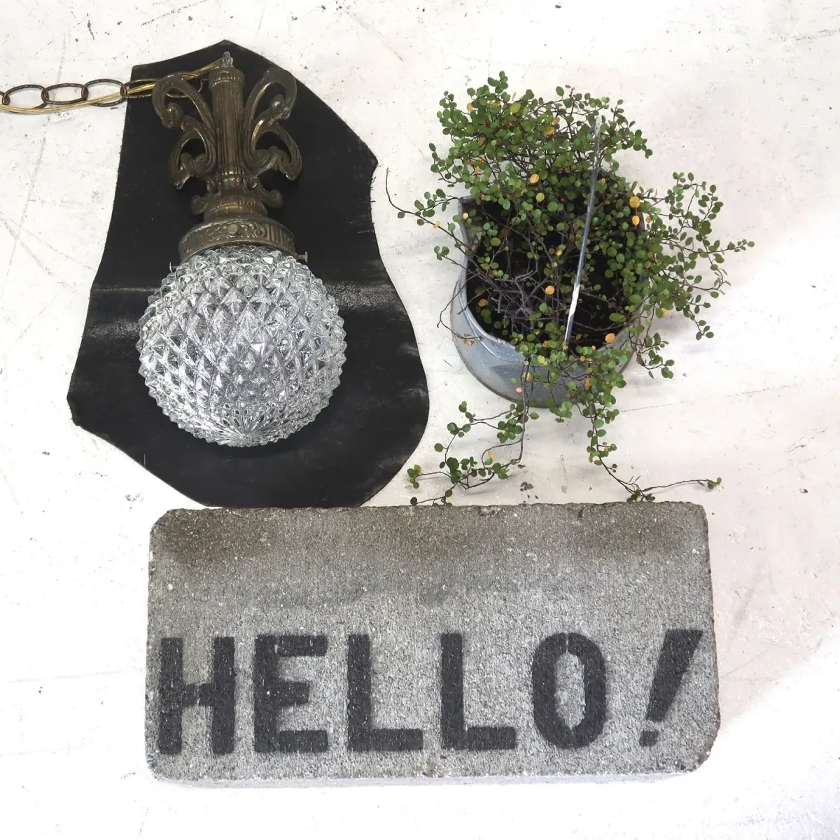 アンティーク カットガラスランプ クリアガラス