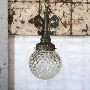 アンティーク カットガラスランプ クリアガラス