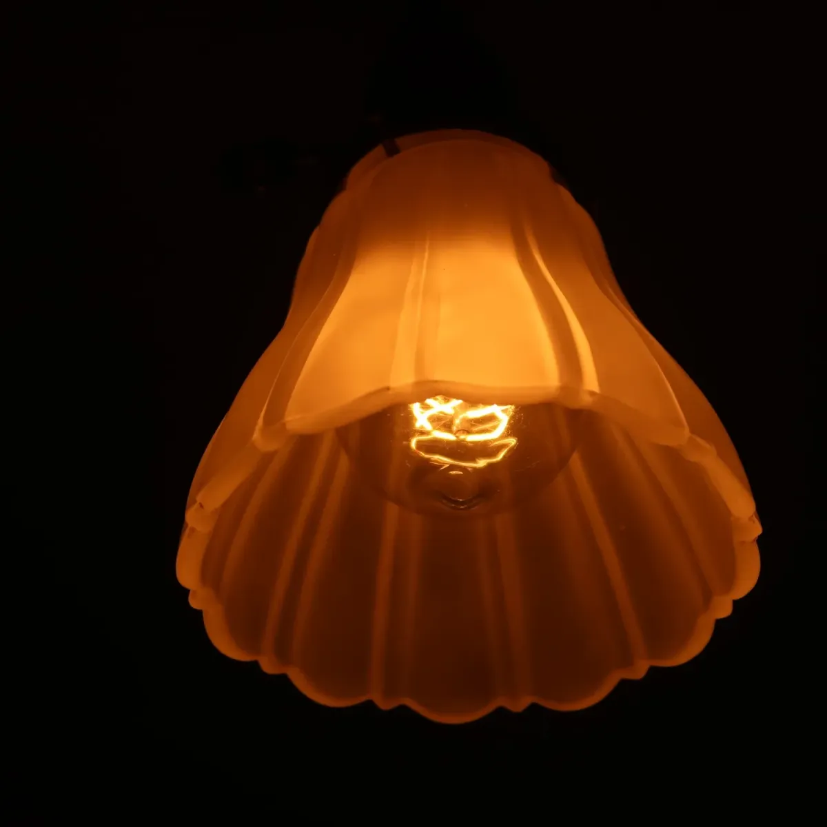 アンティーク フロストガラス ペンダントランプ