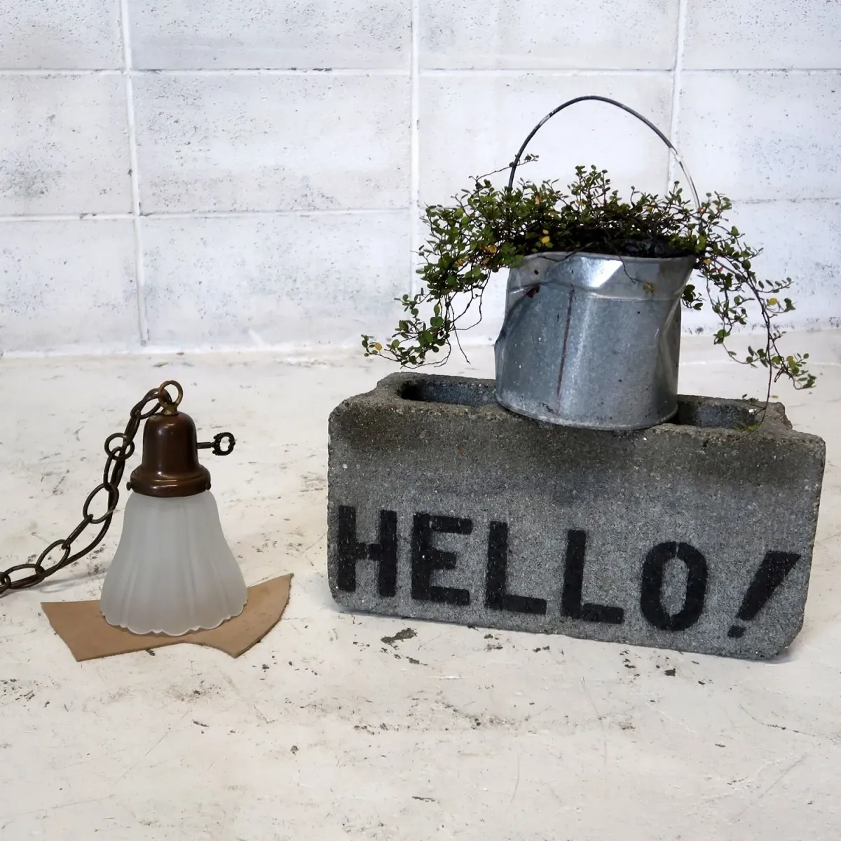 アンティーク フロストガラス ペンダントランプ