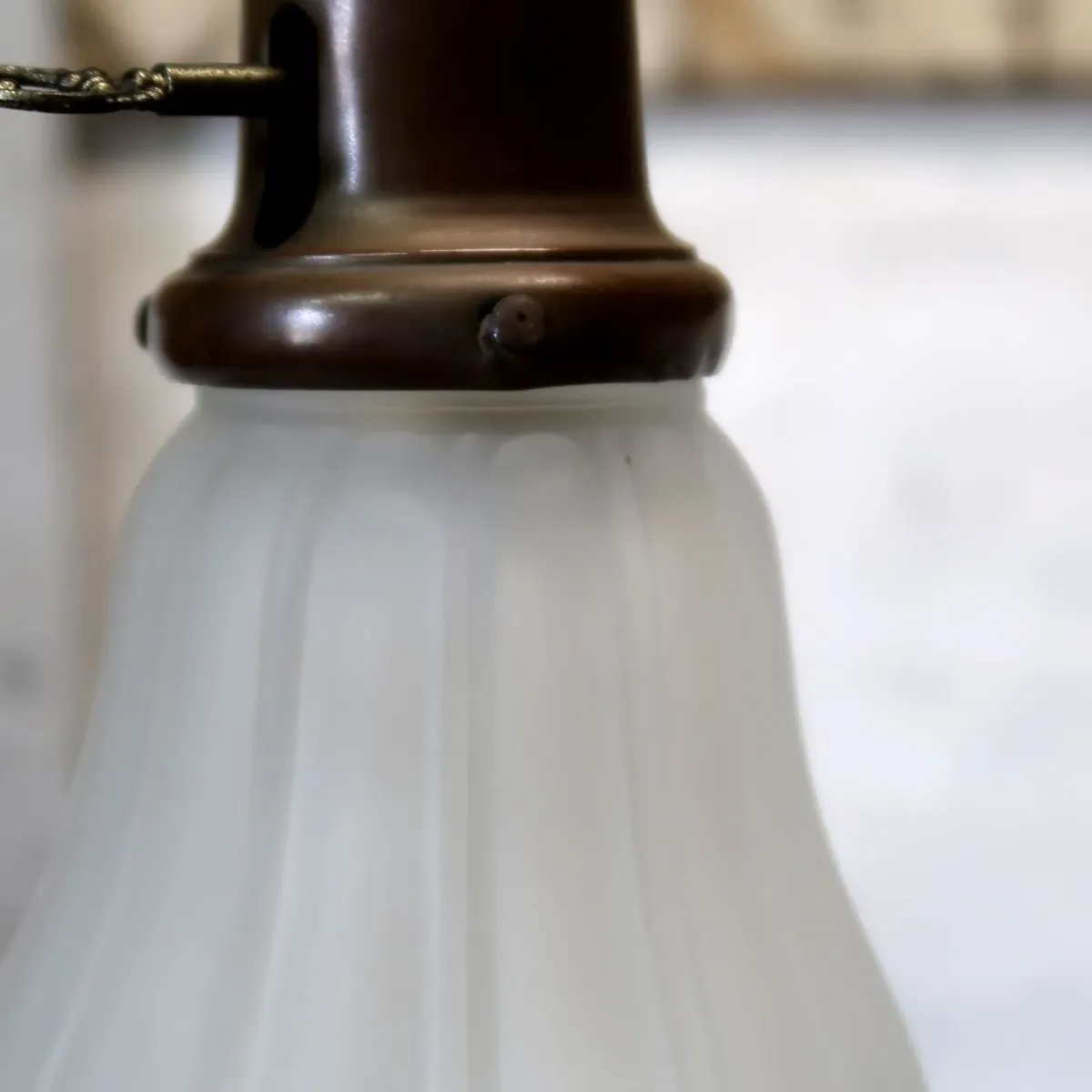 アンティーク フロストガラス ペンダントランプ