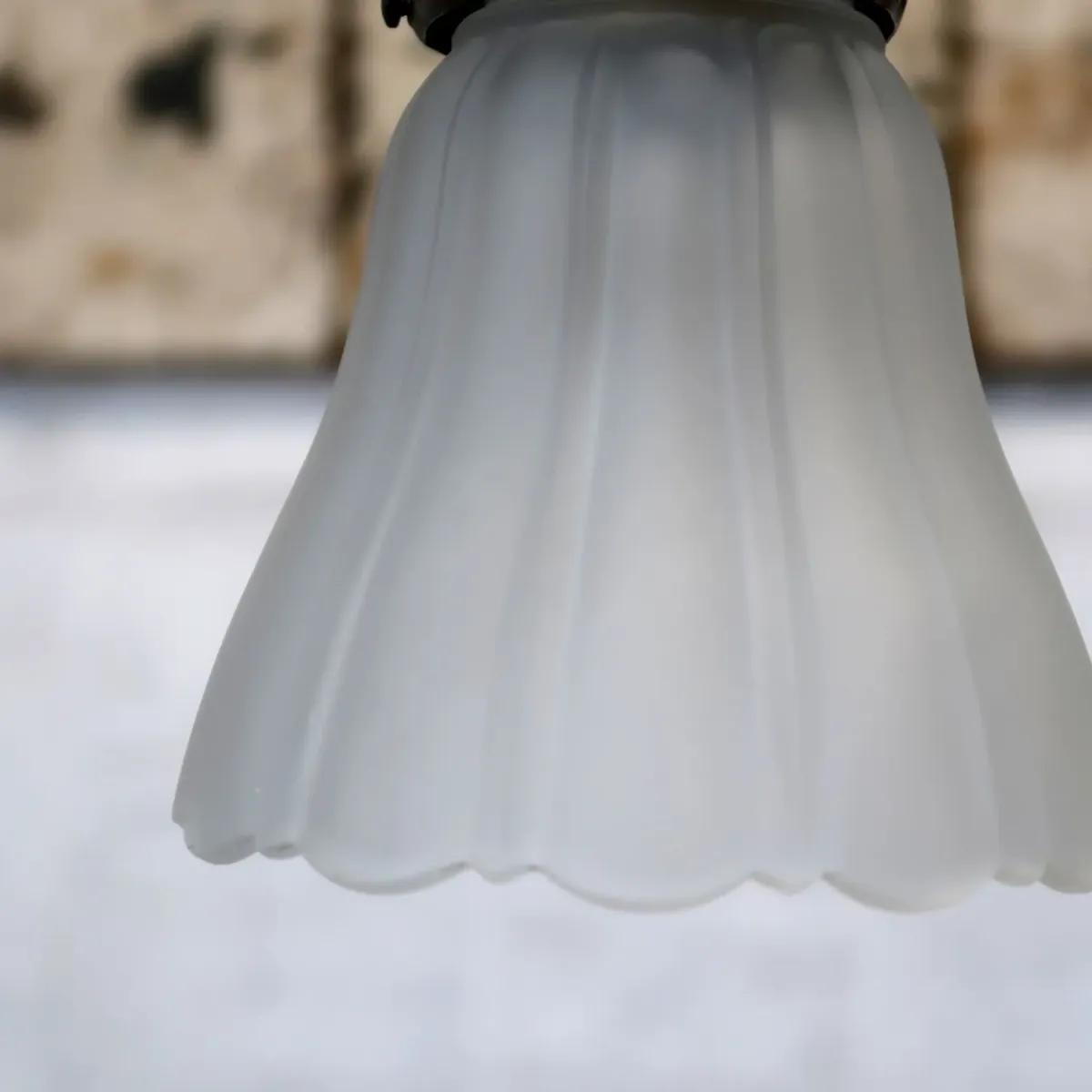 アンティーク フロストガラス ペンダントランプ