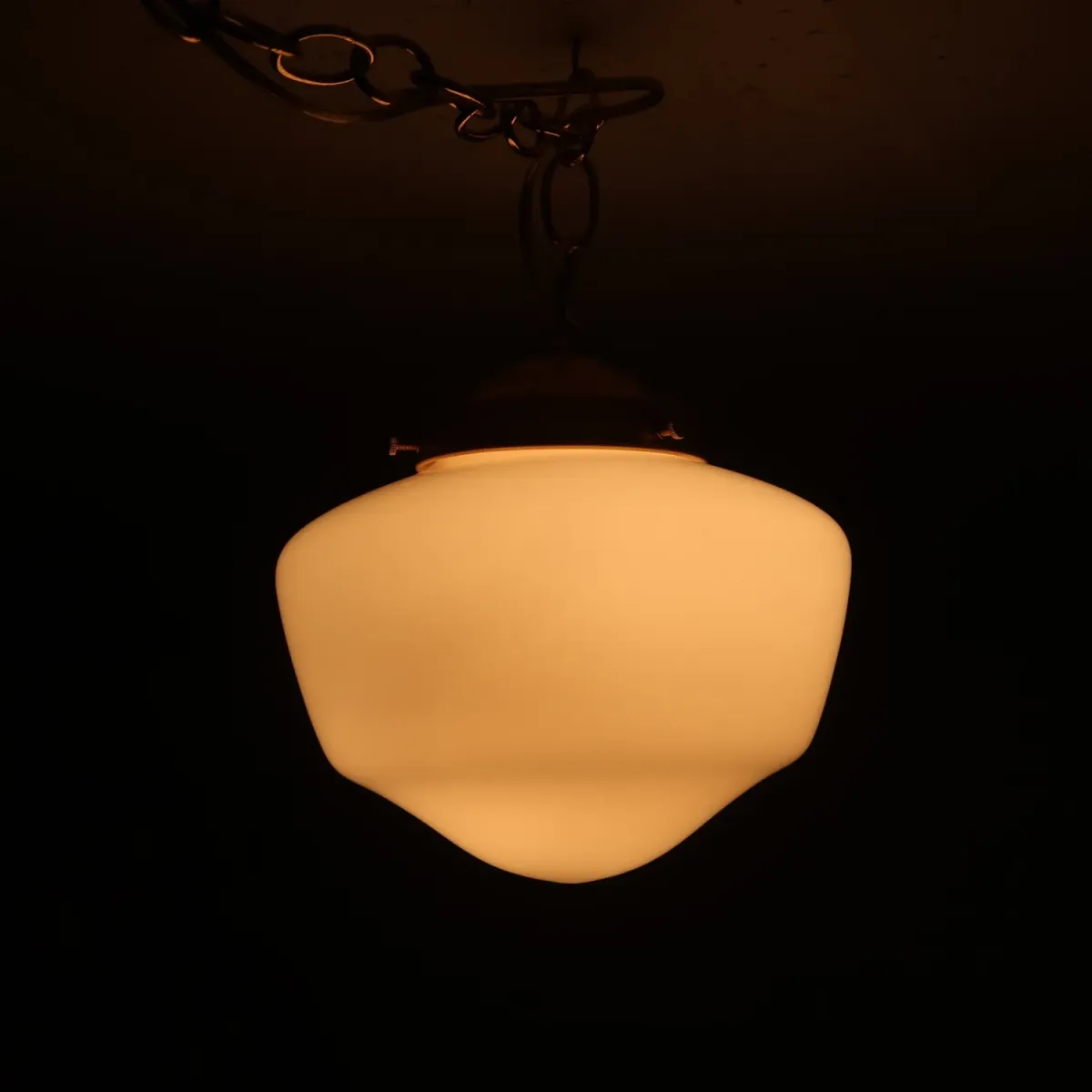 アンティーク ミルクガラス ペンダントランプ