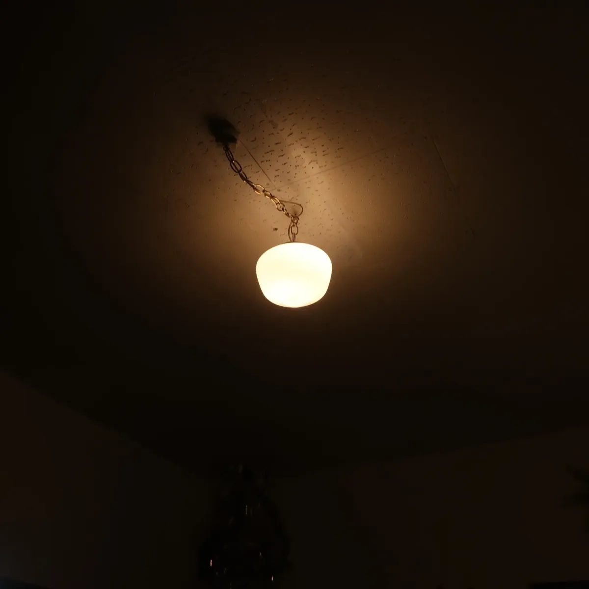 アンティーク ミルクガラス ペンダントランプ