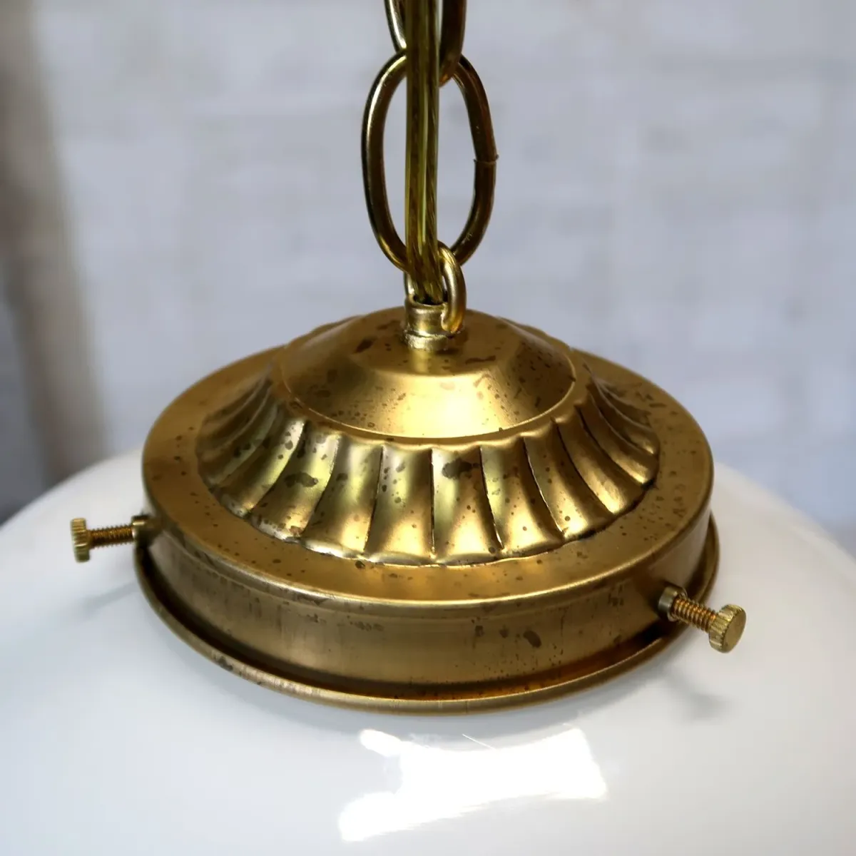 アンティーク ミルクガラス ペンダントランプ