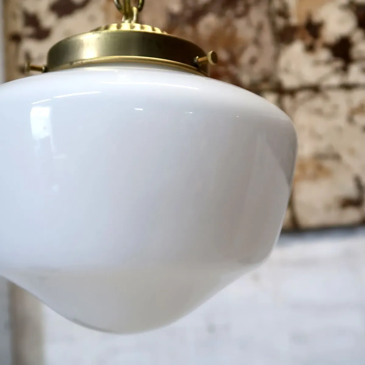 アンティーク ミルクガラス ペンダントランプ