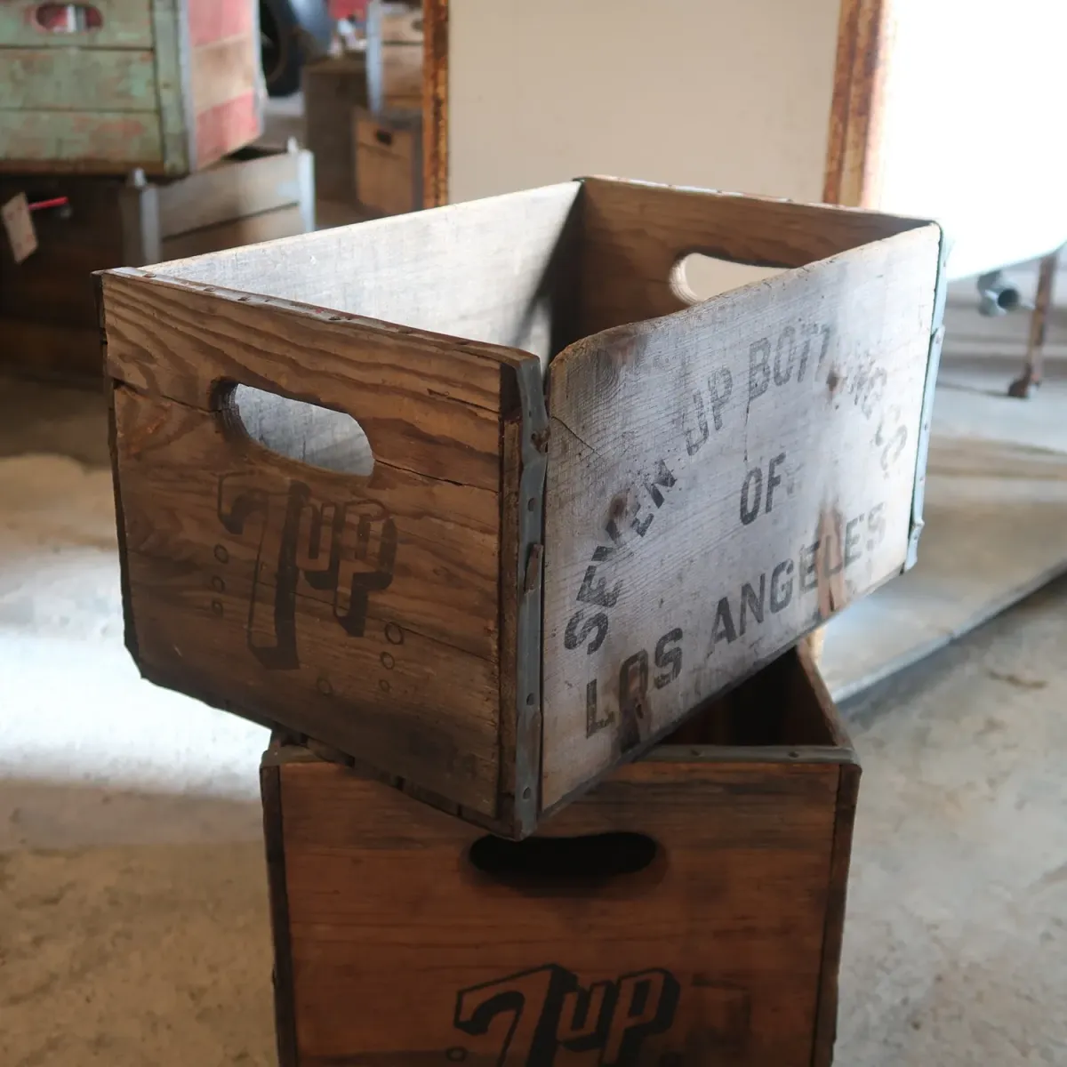 7up ビンテージ ウッドボックス