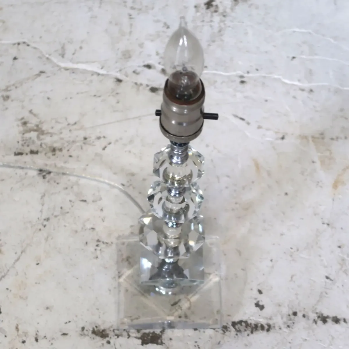 アンティーク ガラスベース テーブルランプ