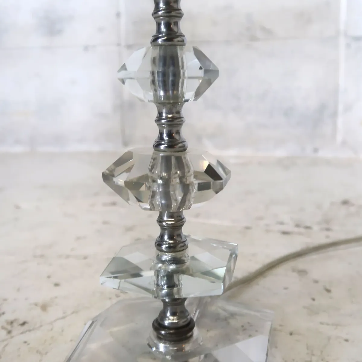 アンティーク ガラスベース テーブルランプ