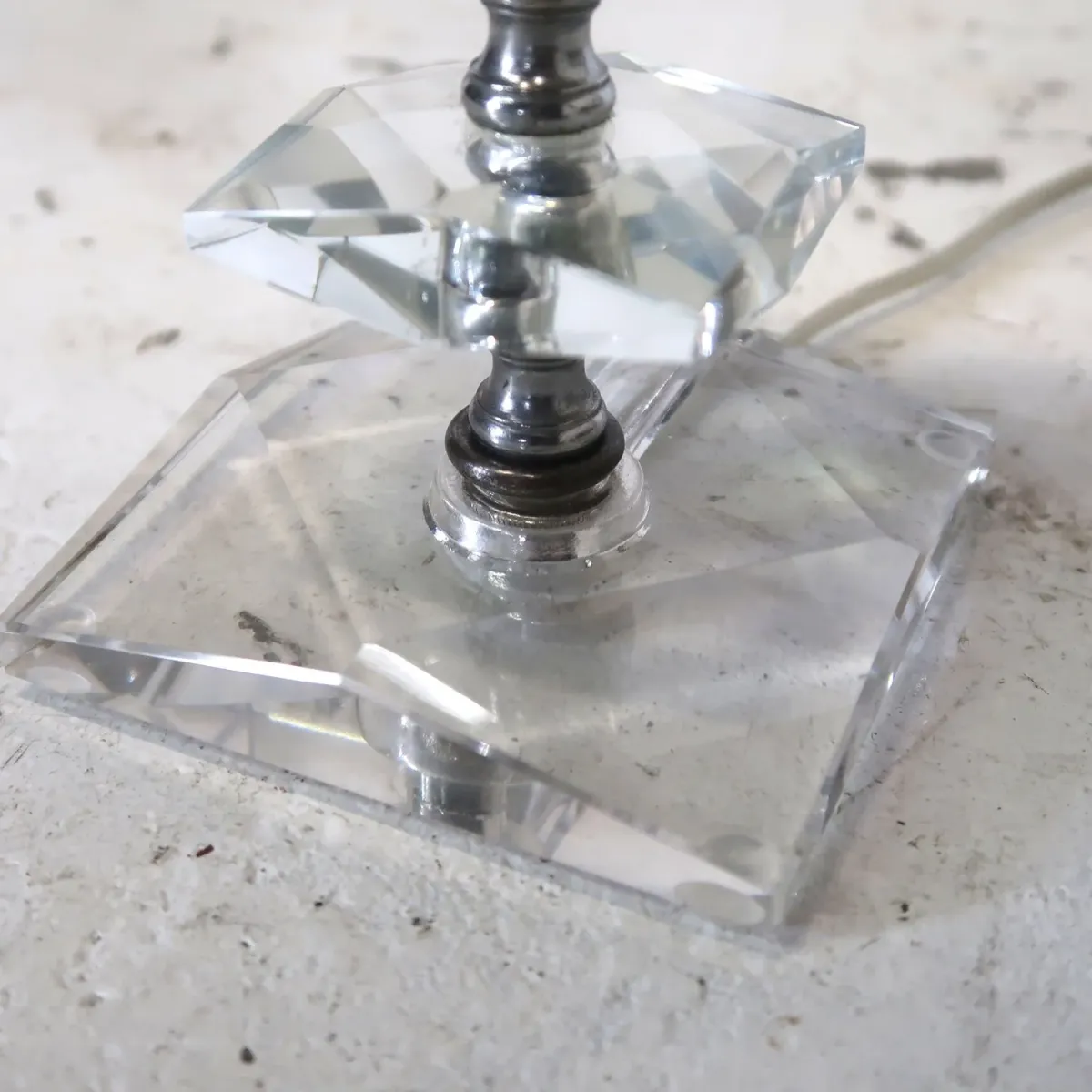 アンティーク ガラスベース テーブルランプ