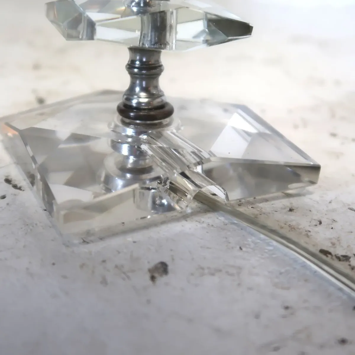 アンティーク ガラスベース テーブルランプ