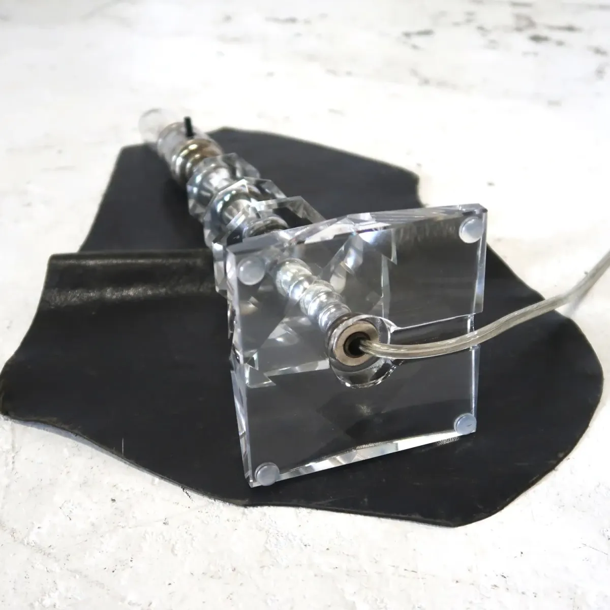 アンティーク ガラスベース テーブルランプ