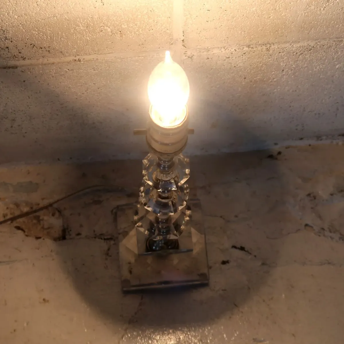 アンティーク ガラスベース テーブルランプ