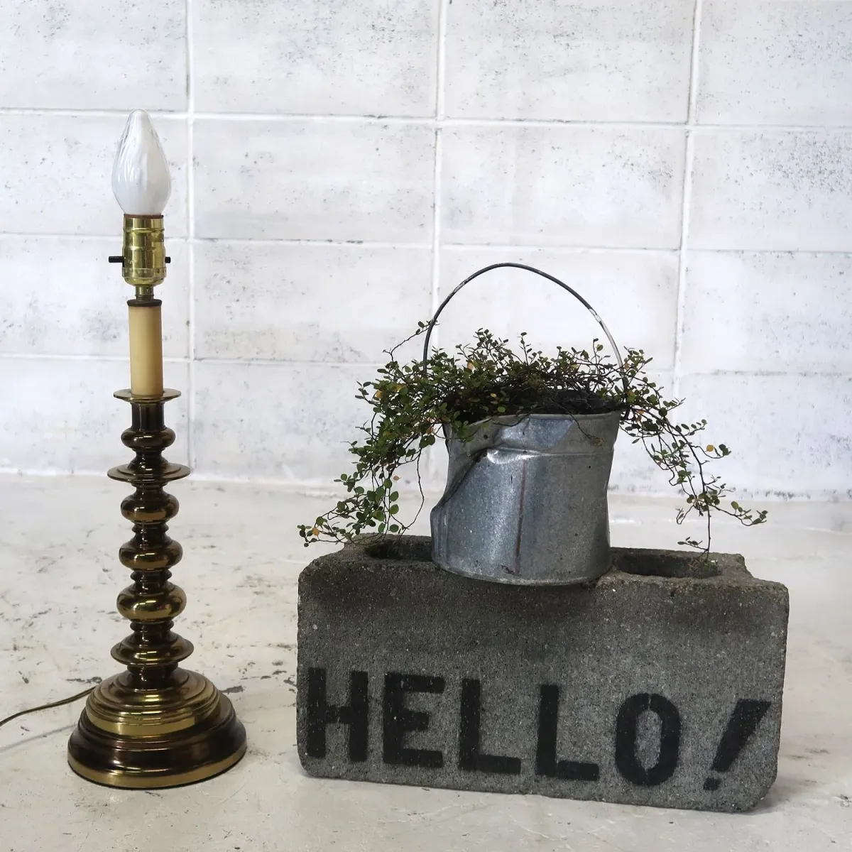 アンティーク ゴールドメタル キャンドルランプ