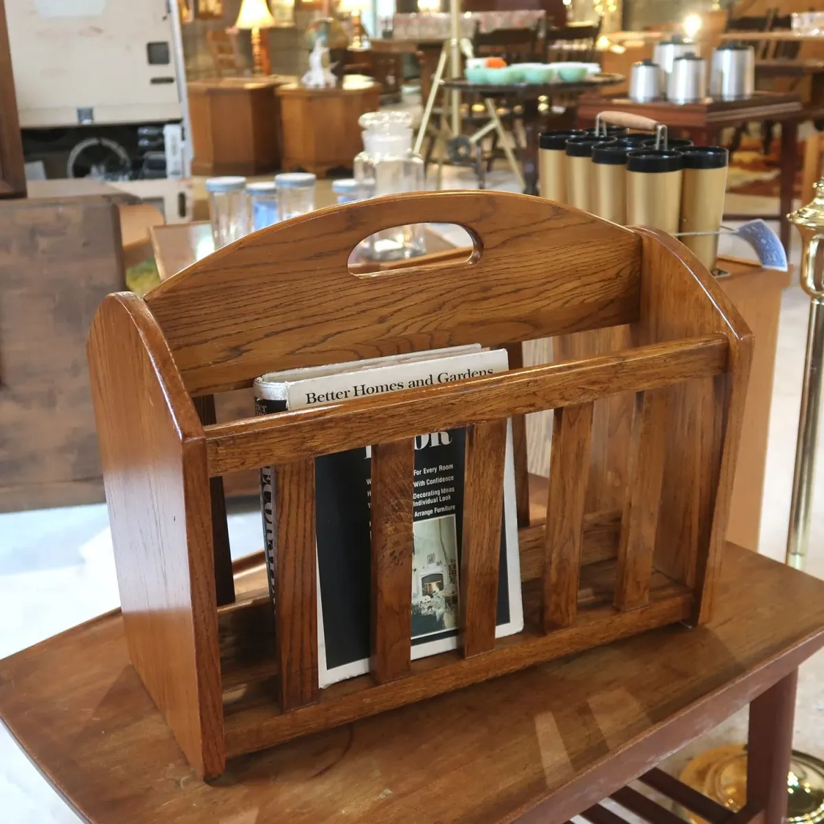 アンティーク ウッド マガジンラック