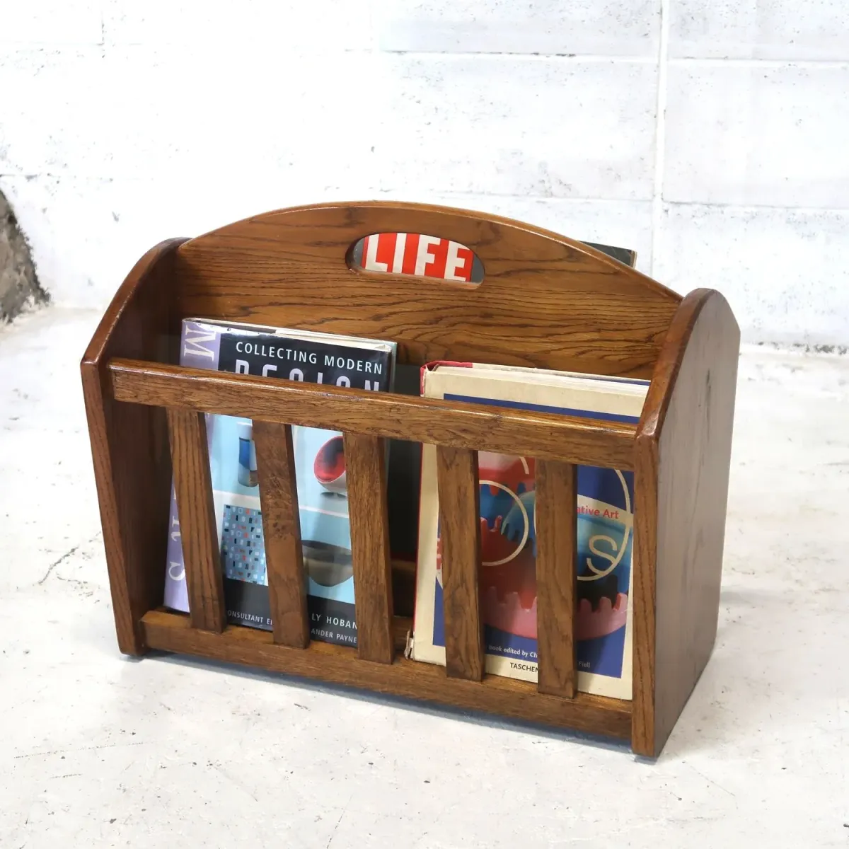 アンティーク ウッド マガジンラック