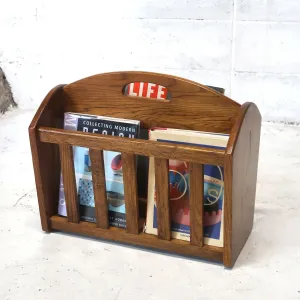 アンティーク ウッド マガジンラック