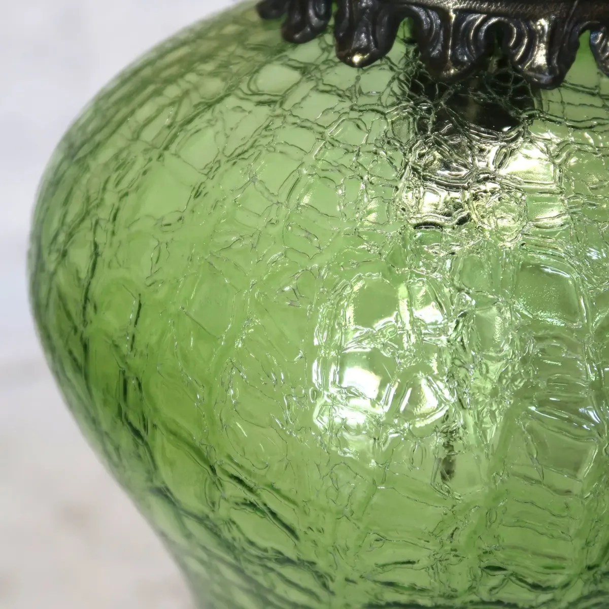 アンティーク クラックガラスランプ グリーン