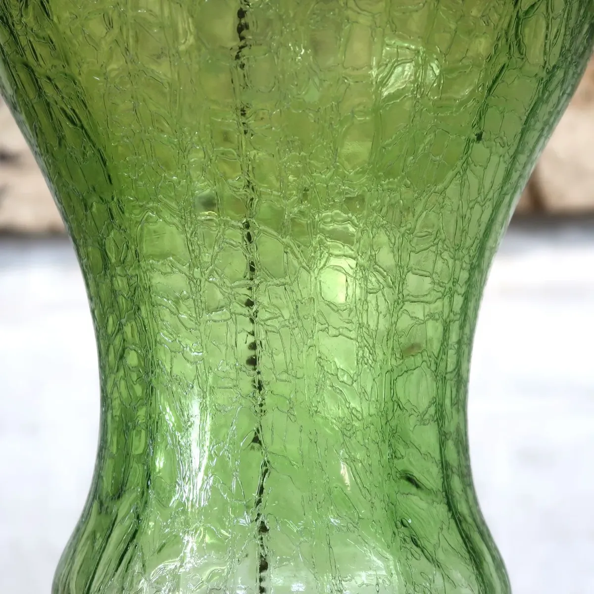 アンティーク クラックガラスランプ グリーン