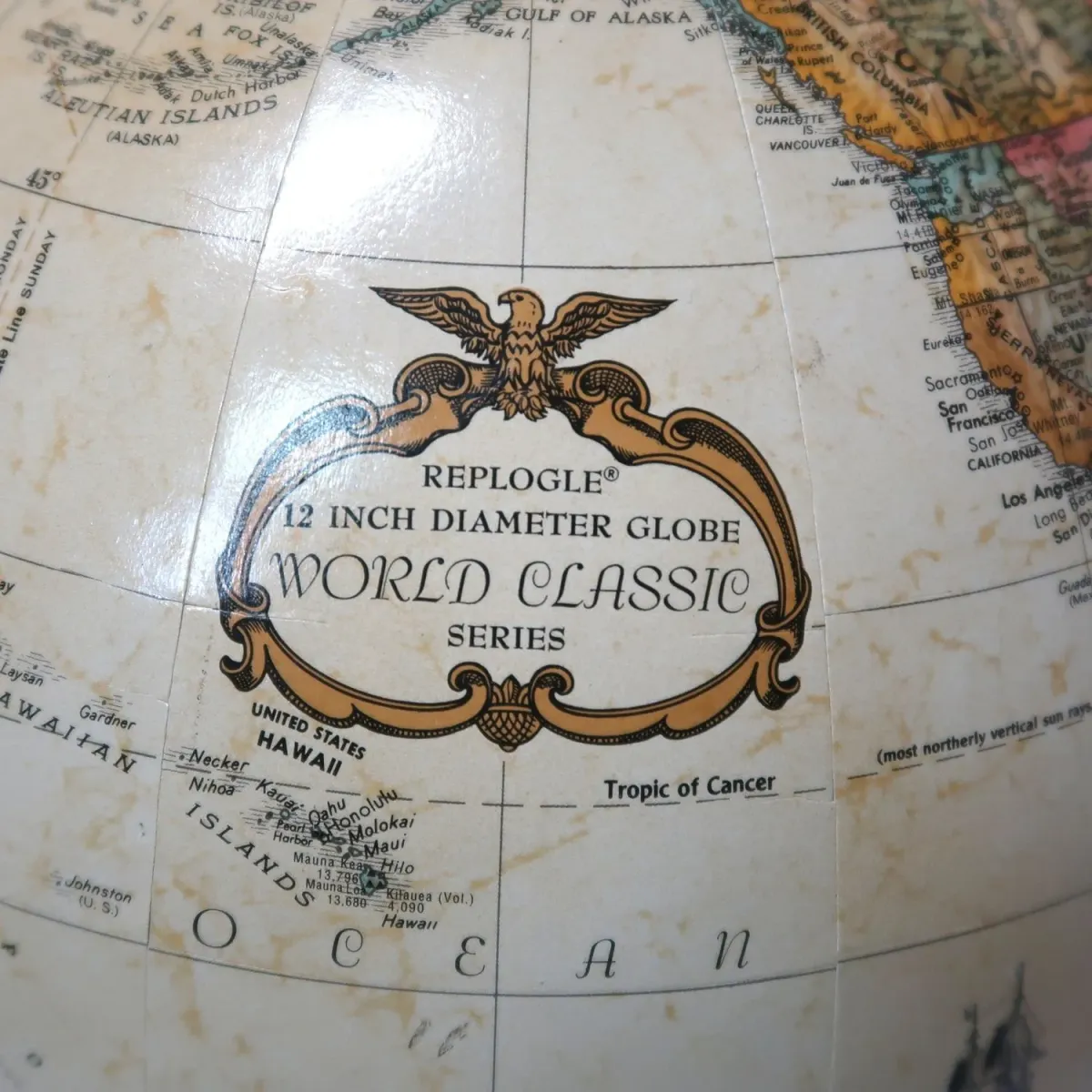 REPLOGLE 白地球儀 ホワイトオーシャン
