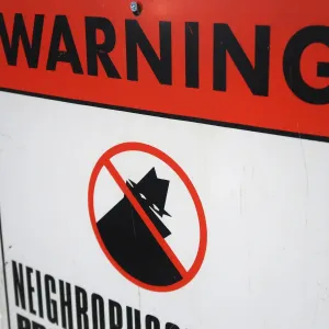 WARNING ビンテージ メタルサイン