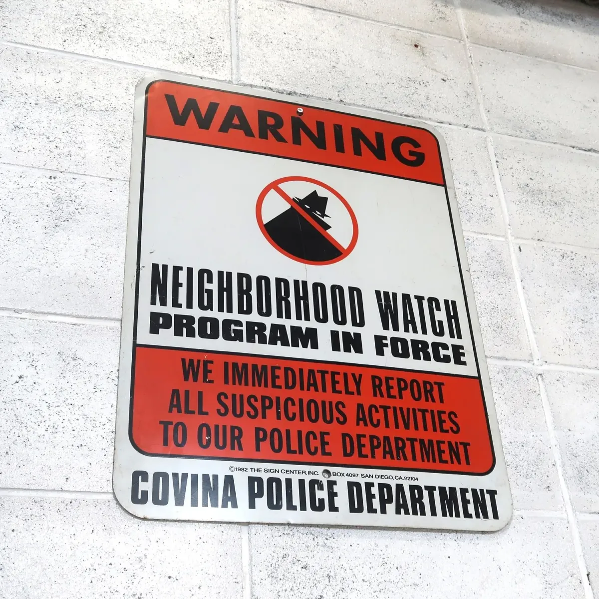 WARNING ビンテージ メタルサイン