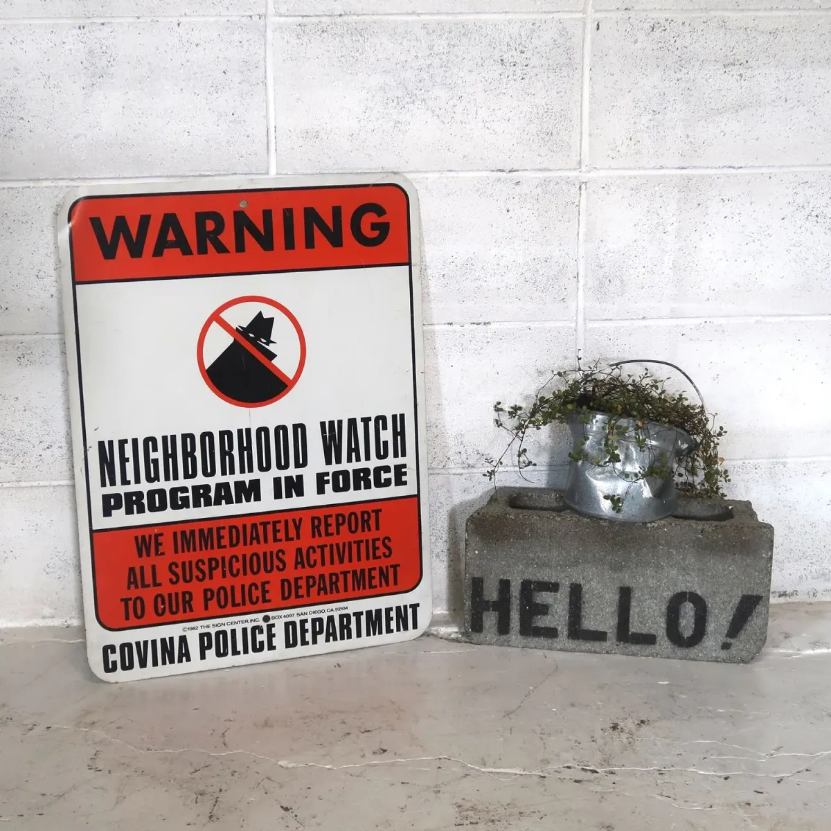 WARNING ビンテージ メタルサイン