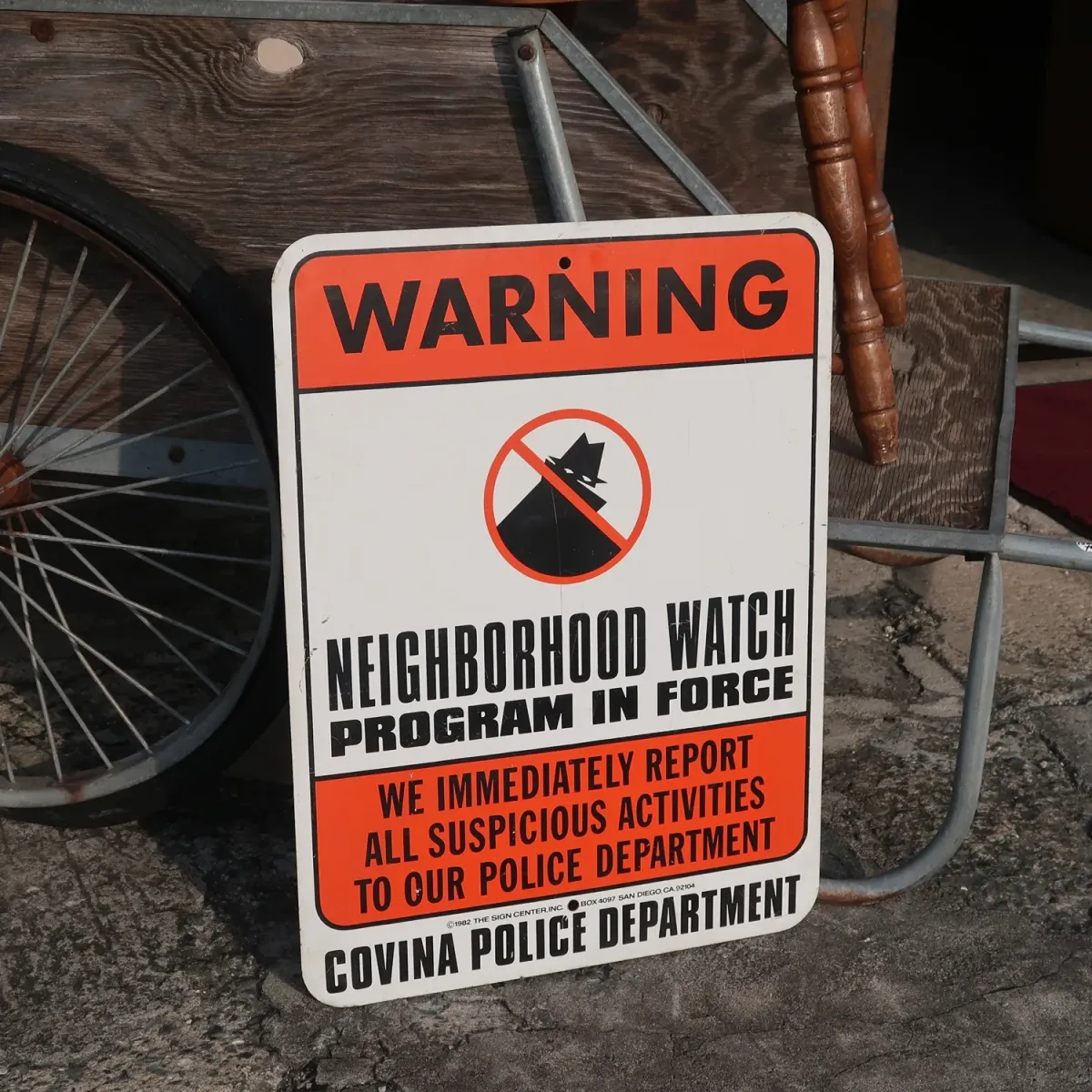 WARNING ビンテージ メタルサイン