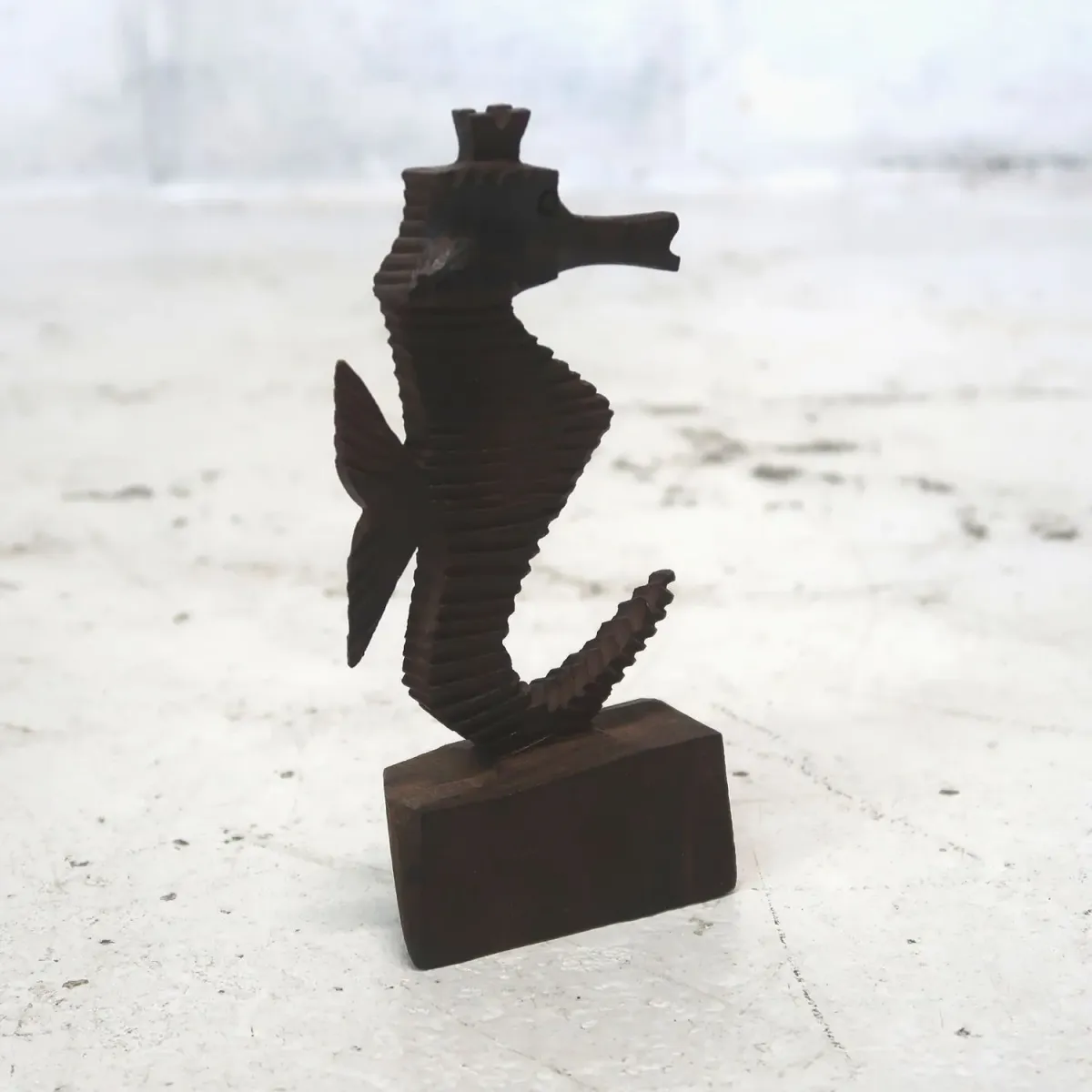 アンティーク ウッドオブジェ タツノオトシゴ