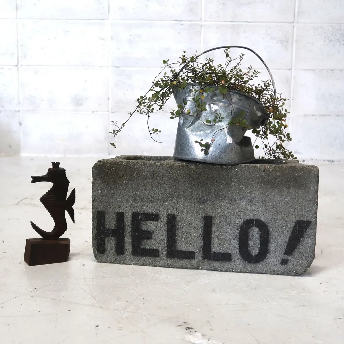 アンティーク ウッドオブジェ タツノオトシゴ