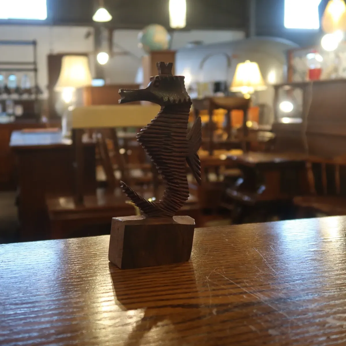 アンティーク ウッドオブジェ タツノオトシゴ