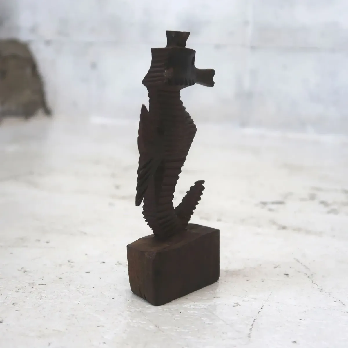 アンティーク ウッドオブジェ タツノオトシゴ