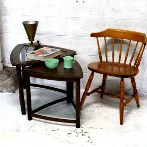 HERITAGE アンティーク ネストテーブル ガラストップ