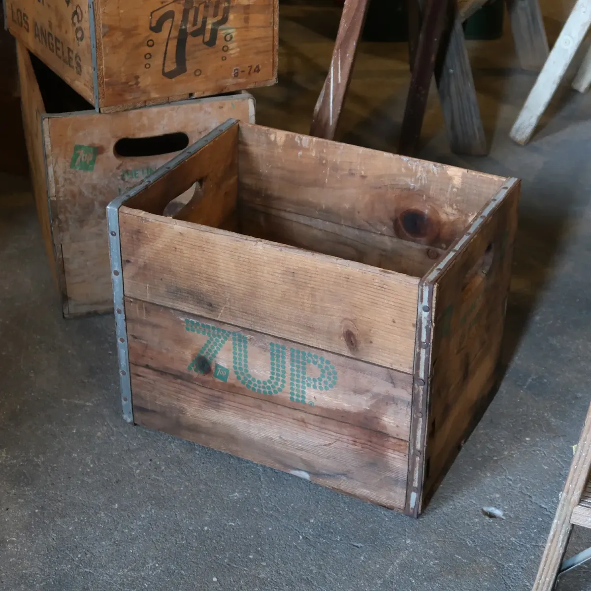 7up ビンテージ ウッドボックス