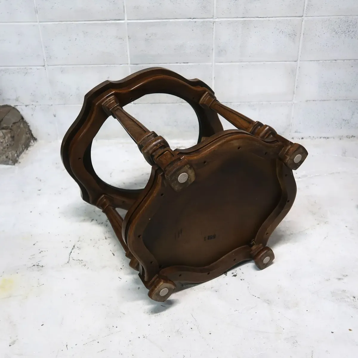 アンティーク ガラストップ サイドテーブル