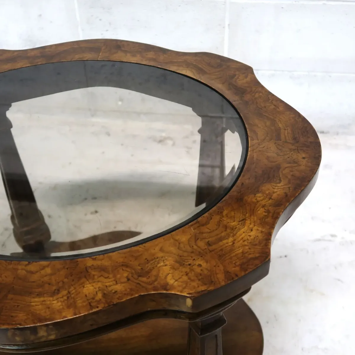 アンティーク ガラストップ サイドテーブル