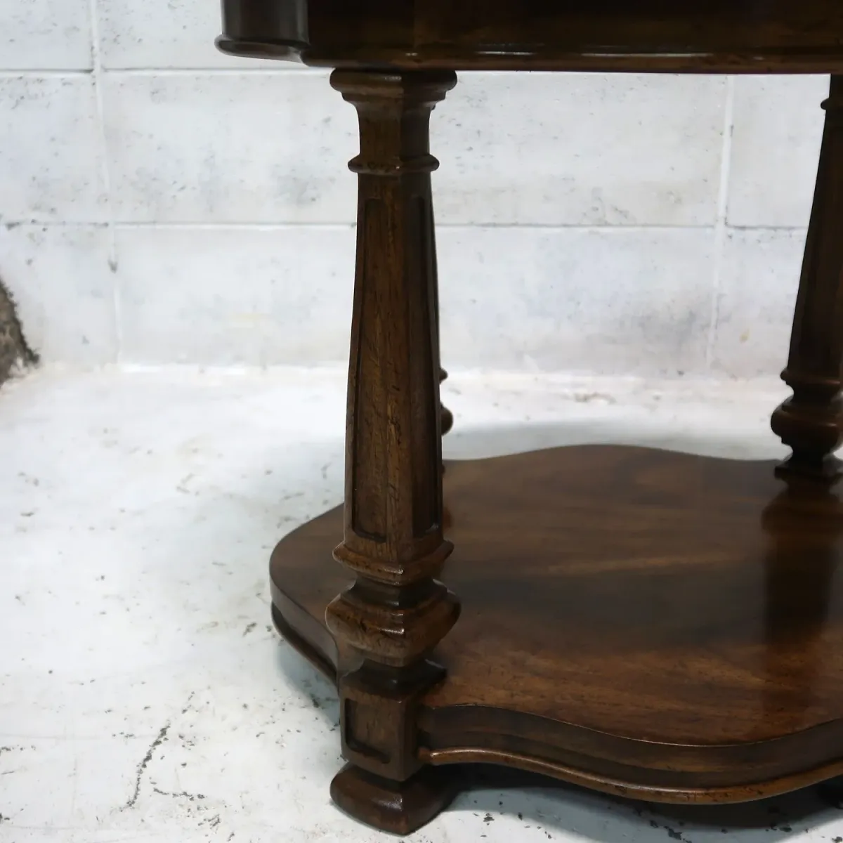 アンティーク ガラストップ サイドテーブル