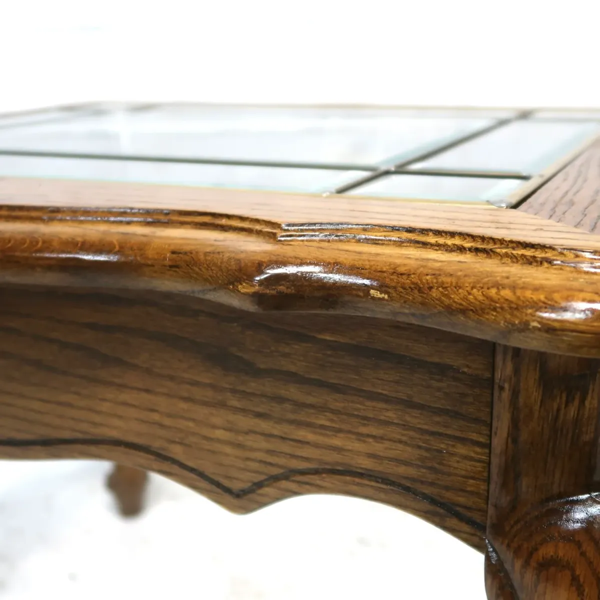 アンティーク ガラストップ サイドテーブル