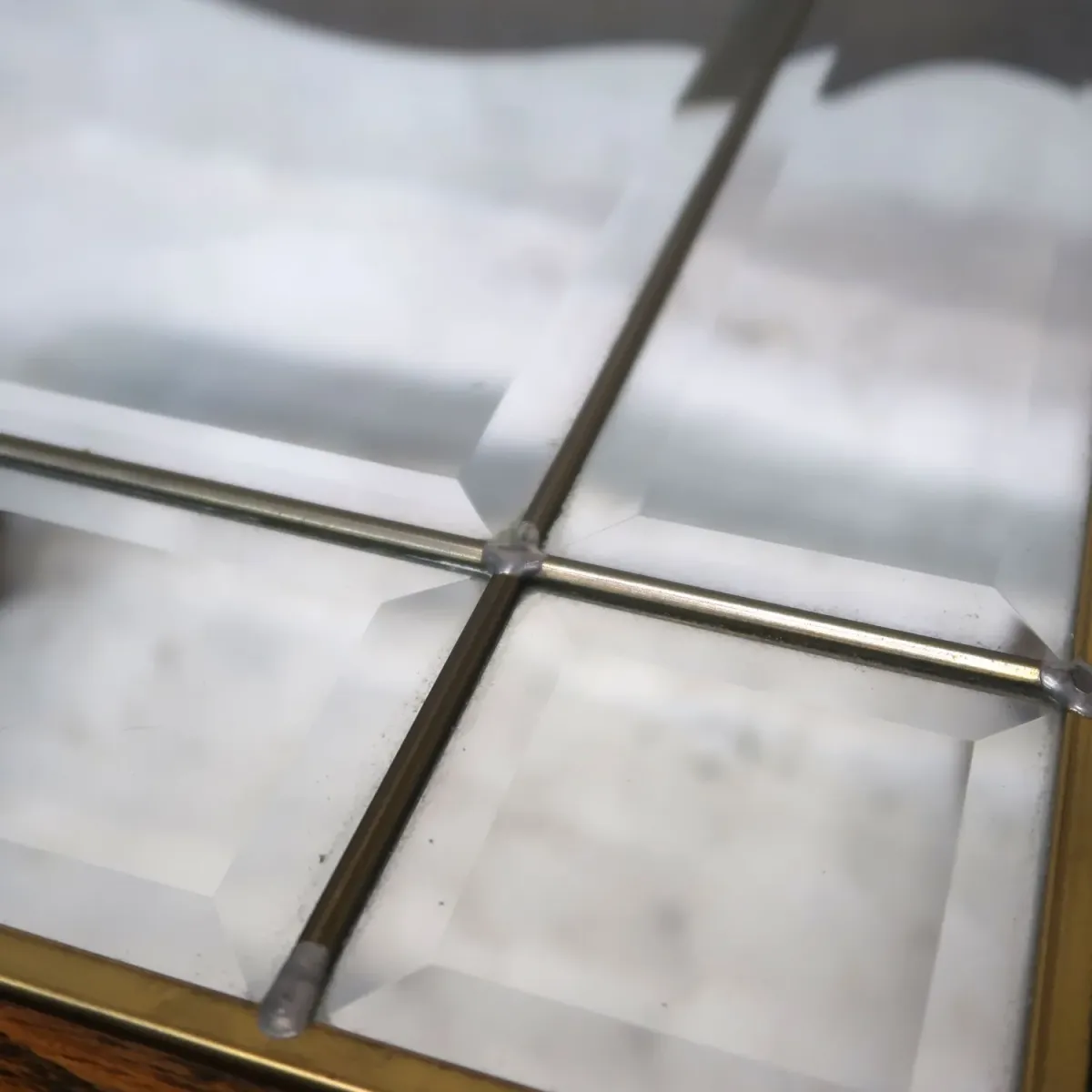 アンティーク ガラストップ サイドテーブル