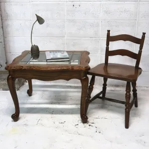 アンティーク ガラストップ サイドテーブル