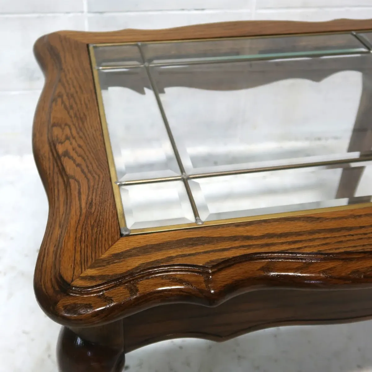 アンティーク ガラストップ サイドテーブル