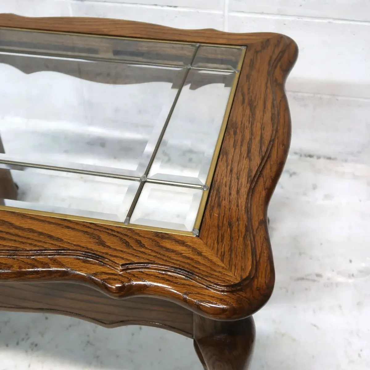 アンティーク ガラストップ サイドテーブル