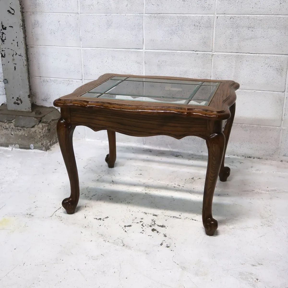 アンティーク ガラストップ サイドテーブル